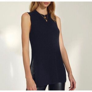 Aritzia Wilfred Black Ribbed Knit Sleeveless Tank Top S
